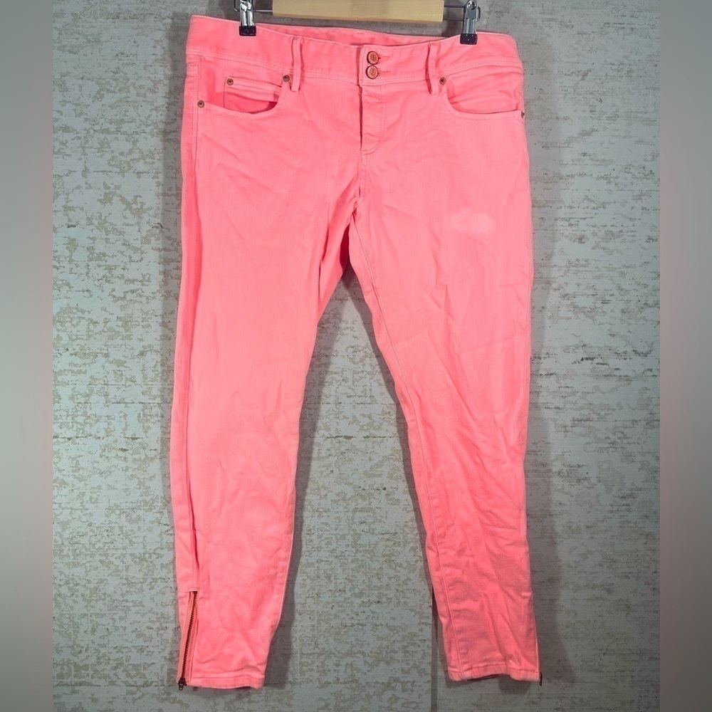 Lilly Pulitzer Summer Worth Skinny Ankle Zip Pants Sz 12 Prep Preppy Resortwear